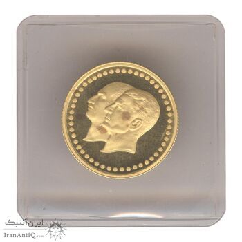 مدال طلا 2.5 گرمی بانک ملی - با پلمپ فابریک - PF66 - محمد رضا شاه
