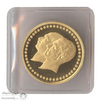 مدال طلا 5 گرمی بانک ملی - با پلمپ فابریک - PF68 - محمد رضا شاه