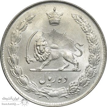 سکه 10 ریال 1343 - ضخیم - MS64 - محمد رضا شاه