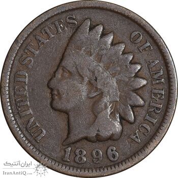 سکه 1 سنت 1896 سرخپوستی - EF40 - آمریکا