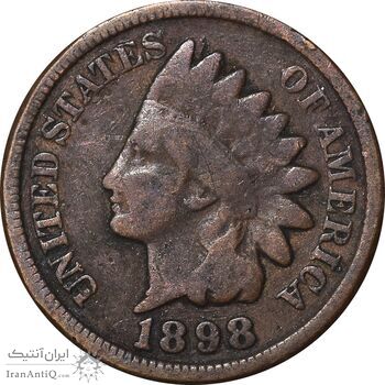 سکه 1 سنت 1898 سرخپوستی - EF40 - آمریکا