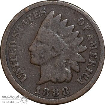 سکه 1 سنت 1888 سرخپوستی - VF35 - آمریکا