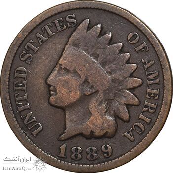 سکه 1 سنت 1889 سرخپوستی - VF35 - آمریکا