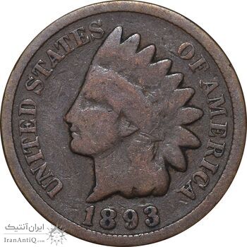 سکه 1 سنت 1893 سرخپوستی - VF35 - آمریکا