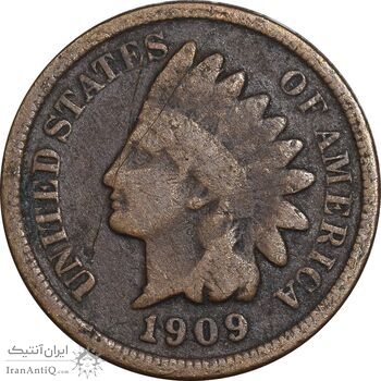 سکه 1 سنت 1909 سرخپوستی - VF35 - آمریکا