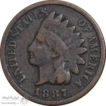سکه 1 سنت 1887 سرخپوستی - EF40 - آمریکا