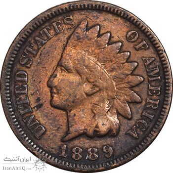 سکه 1 سنت 1889 سرخپوستی - EF45 - آمریکا