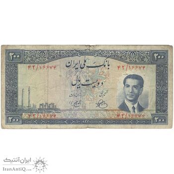 اسکناس 200 ریال 1330 - تک - VF20 - محمد رضا شاه