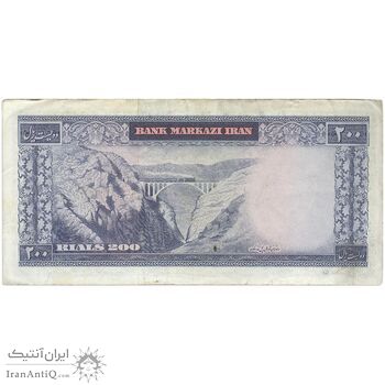 اسکناس 200 ریال (آموزگار - سمیعی) نوشته سیاه - تک - EF40 - محمد رضا شاه