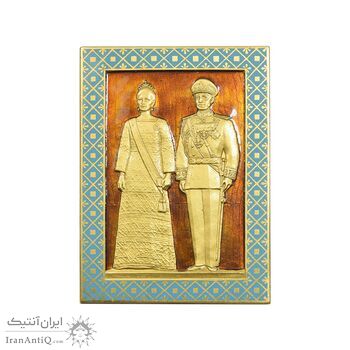 لوح طلا 50 گرمی یادبود تاجگذاری - با جعبه فابریک - PF66 - محمد رضا شاه