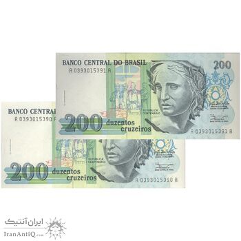 اسکناس 200 کروزریو بدون تاریخ(1990) جمهوری فدراتیو - جفت - UNC65 - برزیل اسکناس 200 کروزریو بدون تاریخ(1990) جمهوری فدراتیو - جفت - UNC65 - برزیل