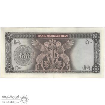 اسکناس 500 ریال (آموزگار - فرمان فرماییان) نوشته سیاه - تک - AU50 - محمد رضا شاه