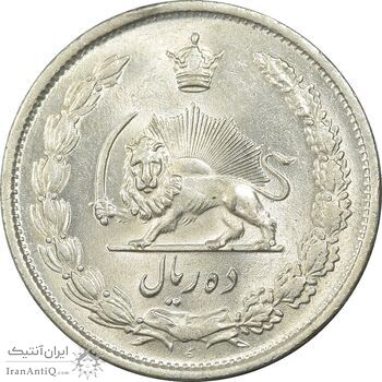 سکه 10 ریال 1323 - MS62 - محمد رضا شاه سکه 10 ریال 1323 - MS62 - محمد رضا شاه