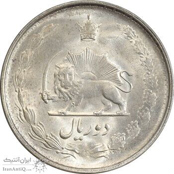 سکه 2 ریال 1323 - MS61 - محمد رضا شاه