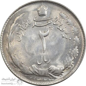 سکه 2 ریال 1323 - MS61 - محمد رضا شاه