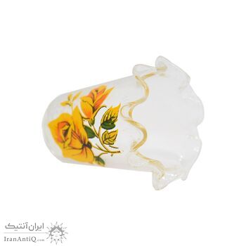 انگشتانه شیشه ای قدیمی با طرح گل  - کد 007063