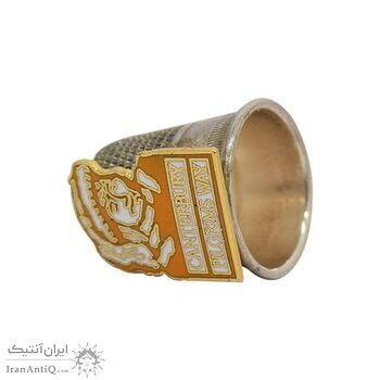 انگشتانه نقره قدیمی با طرح کنتربری - کد 007105