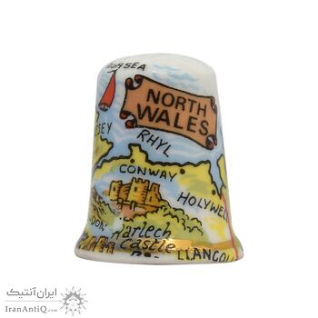 انگشتانه چینی قدیمی با طرح کشور ولز شمالی - کد 007055