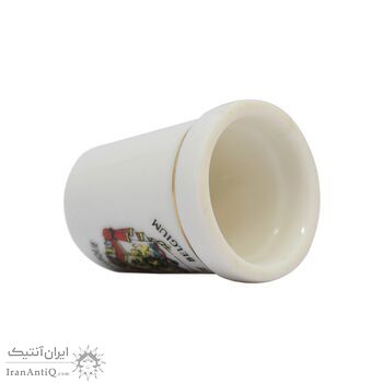 انگشتانه چینی قدیمی با طرح نشان ملی پادشاهی بلژیک  - کد 007058