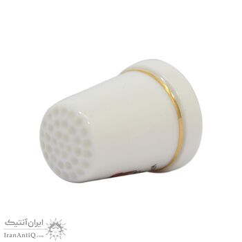 انگشتانه چینی قدیمی با طرح نشان ملی پادشاهی بلژیک  - کد 007058