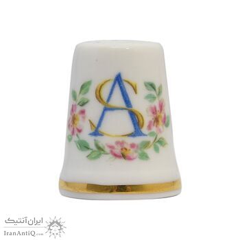 انگشتانه چینی قدیمی با طرح AS - کد 007071