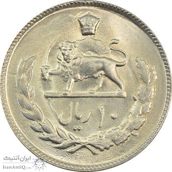سکه 10 ریال 2537 - MS63 - محمد رضا شاه