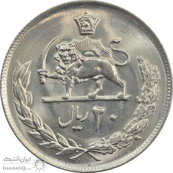 سکه 20 ریال 1357 - MS64 - محمد رضا شاه سکه 20 ریال 1357 - MS64 - محمد رضا شاه