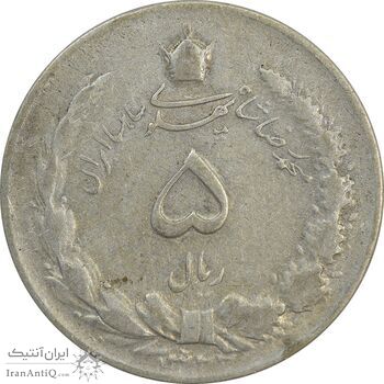 سکه 5 ریال 1322 - F - محمد رضا شاه سکه 5 ریال 1322 - F - محمد رضا شاه