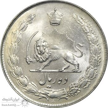 سکه 10 ریال 1343 - ضخیم - MS64 - محمد رضا شاه