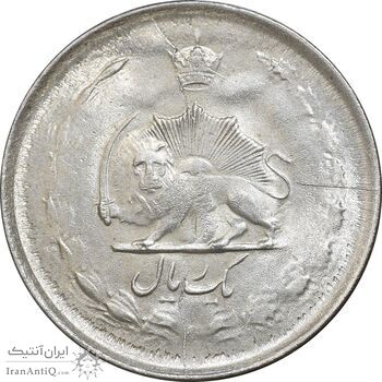 سکه 1 ریال 1323 نقره - MS62 - محمد رضا شاه