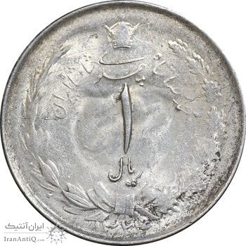 سکه 1 ریال 1324 نقره - MS61 - محمد رضا شاه