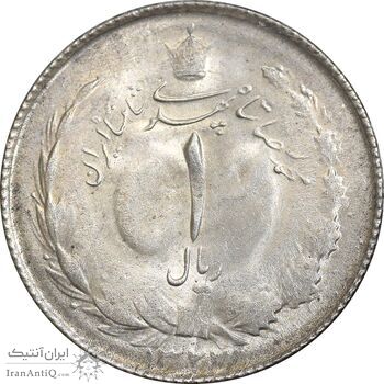 سکه 1 ریال 1327 نقره - MS61 - محمد رضا شاه
