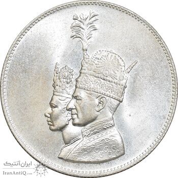 مدال نقره جشن تاجگذاری 1346 - MS64 - محمد رضا شاه