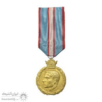 مدال یادبود 28 مرداد 1332 - با روبان - AU - محمدرضا شاه