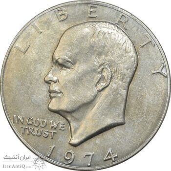 سکه یک دلار 1974 آیزنهاور - AU58 - آمریکا