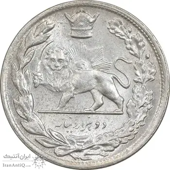 سکه 2000 دینار 1308 تصویری - MS63 - رضا شاه