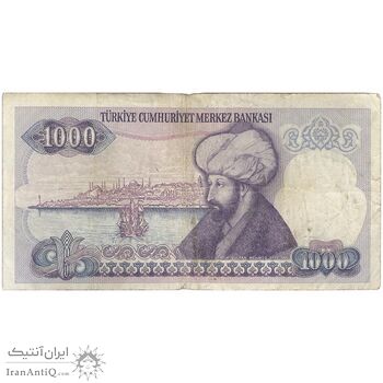 اسکناس 1000 لیره بدون تاریخ (1988) سری F جمهوری - تک - VF - ترکیه