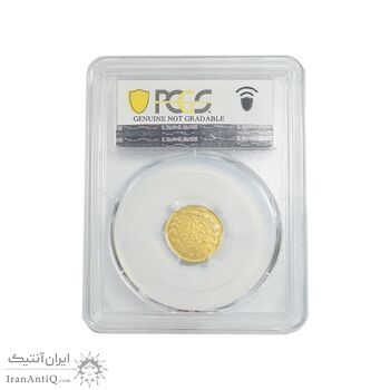 سکه طلا 5000 دینار 1330 خطی - cleaned - UNC - احمد شاه