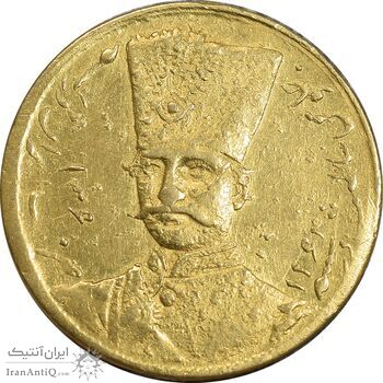 سکه طلا 1 تومان 1306 - 136 ارور تاریخ - AU58 - ناصرالدین شاه