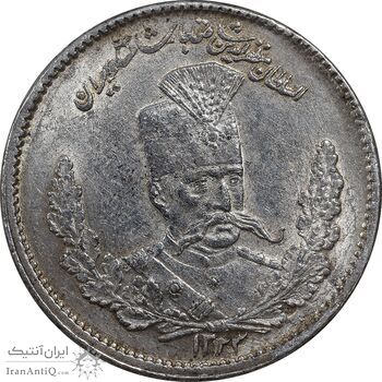 سکه 2000 دینار 1323 تصویری - ارور 2 تاریخ مکرر - MS62 - مظفرالدین شاه