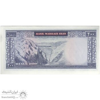 اسکناس 200 ریال (آموزگار - جهانشاهی) - تک - UNC63 - محمد رضا شاه