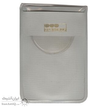 مدال نقره خدمت (دو رو تاج) - ضرب SPORRONG - با کاور فابریک - UNC - رضا شاه