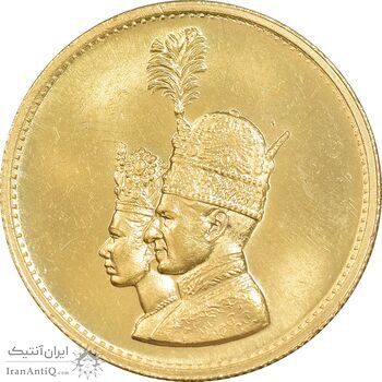 مدال طلا تاجگذاری 1346 - MS64 - محمد رضا شاه