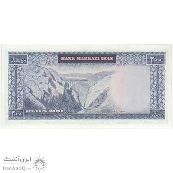 اسکناس 200 ریال (بهنیا - سمیعی) - تک - AU58 - محمد رضا شاه