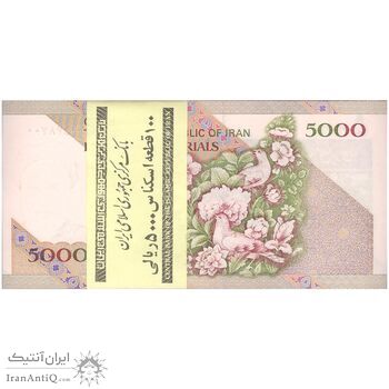 بسته اسکناس 5000 ریال امام (جعفری - شیبانی) - UNC - جمهوری اسلامی