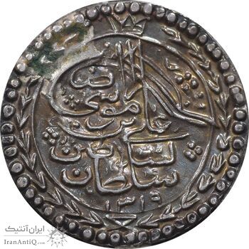 سکه نقره پولکی امام رضا (ع) 1319 - AU - مظفرالدین شاه