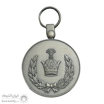 مدال نقره خدمت (دو رو تاج) - UNC - ضرب SPORRONG - رضا شاه