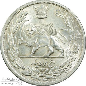 سکه 5000 دینار 1306L تصویری - MS63 - رضا شاه
