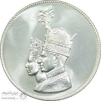 مدال نقره جشن تاجگذاری 1346 - MS65 - محمد رضا شاه
