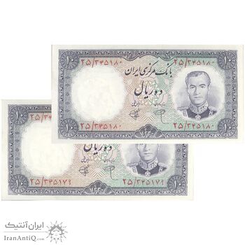 اسکناس 10 ریال 1340 - جفت - UNC62 - محمد رضا شاه اسکناس 10 ریال 1340 - جفت - UNC62 - محمد رضا شاه